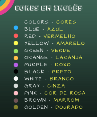 cores em inglês