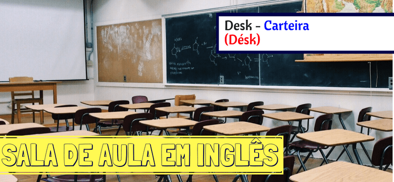 Interior da sala de aula de inglês